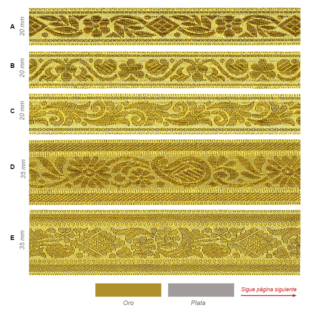 Cinta bordada metalizada varios tamaños