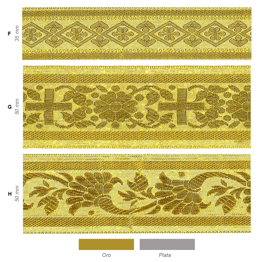 Cinta bordada metalizada varios tamaños - Imagen 2