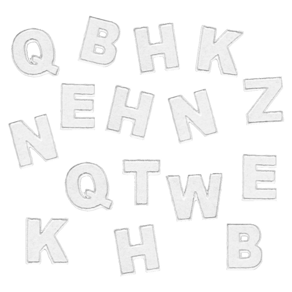 Letras bordadas termoadhesivas blancas