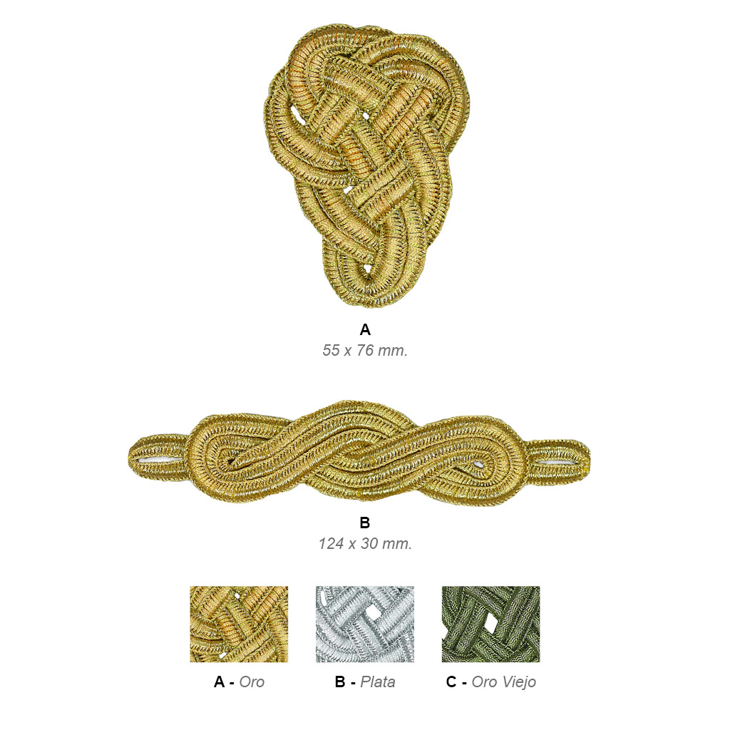 Apliques pasamanería metalizado