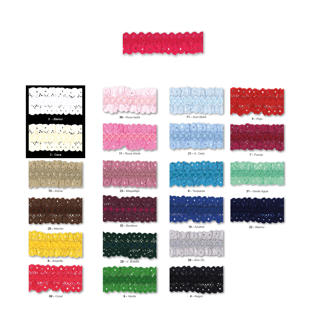 Encaje poliester rizado 15 mm