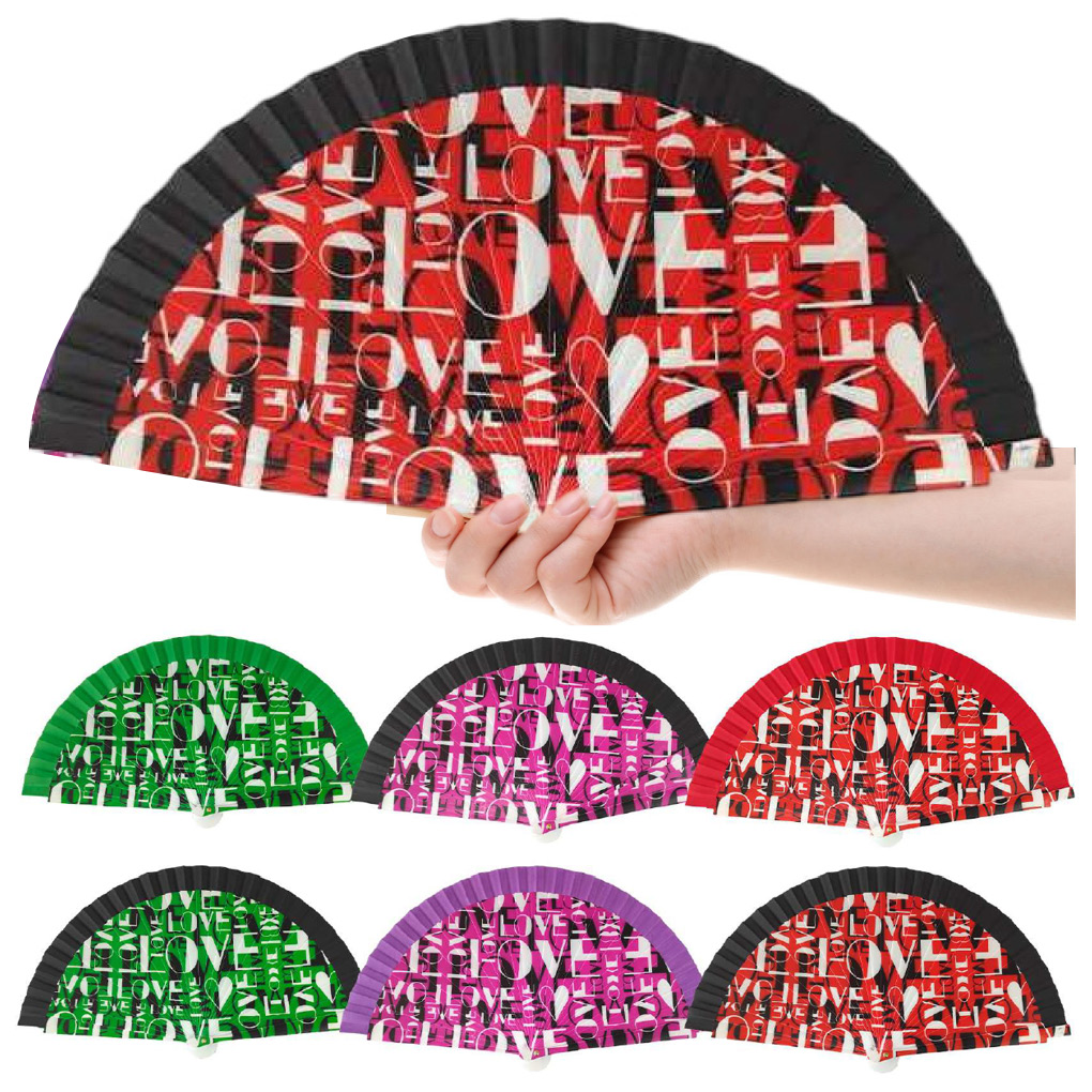 Abanico acrílico love (12 uds.)