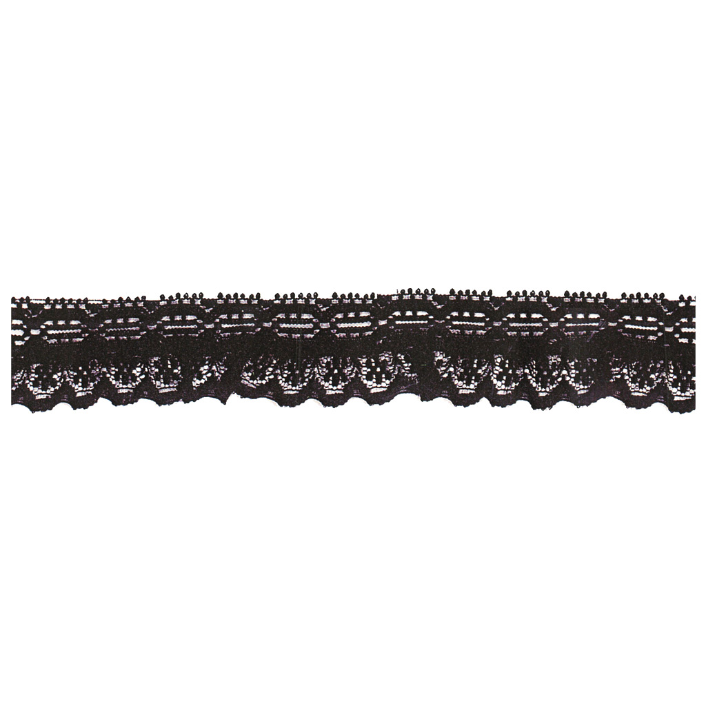 Encaje nylon rizado negro