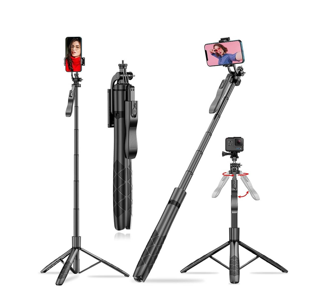 Trípode + Selfie Stick + Estabilizador 3 en 1