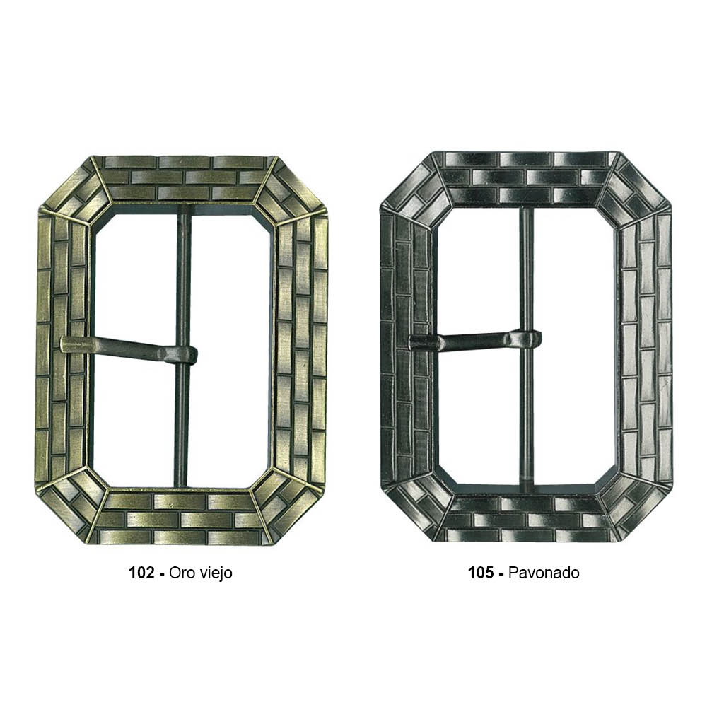 Hebilla de metal paso 60 mm.