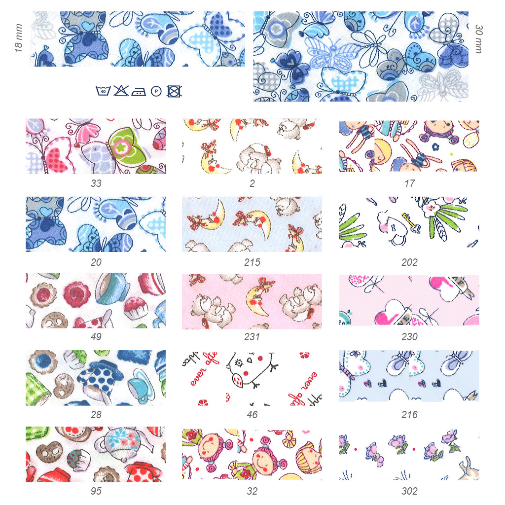 Cinta Bies infantil 18 y 30 mm
