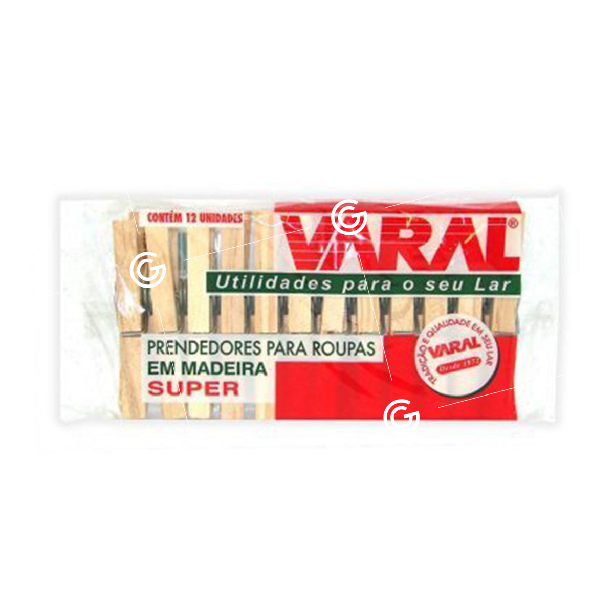 PINZA P/ ROPA VARAL DE MADERA X12