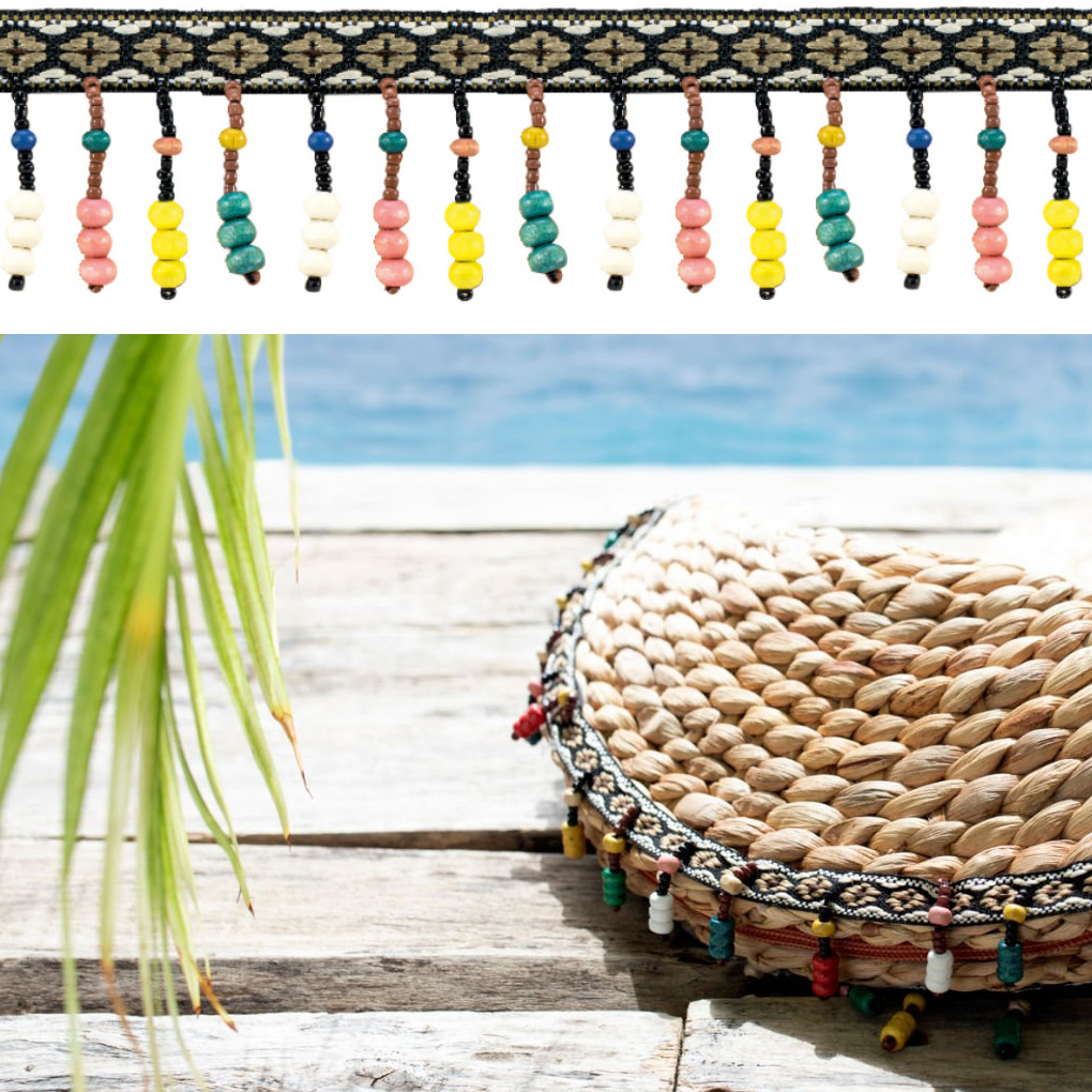 Galón fleco con rocalla