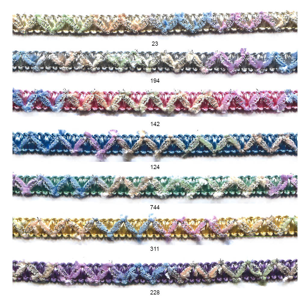 Galón pasamanería multicolor con lurex