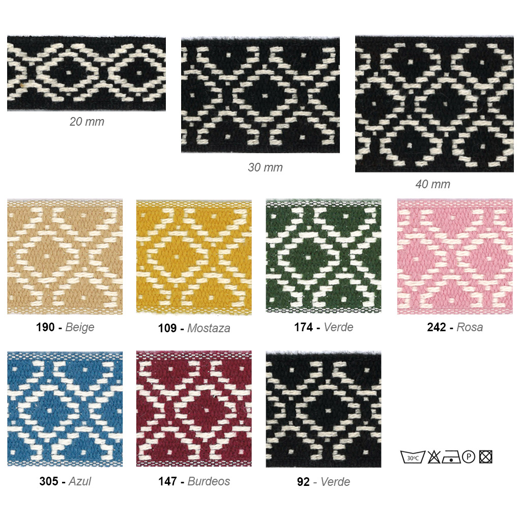 Cinta con greca reversible varias medidas