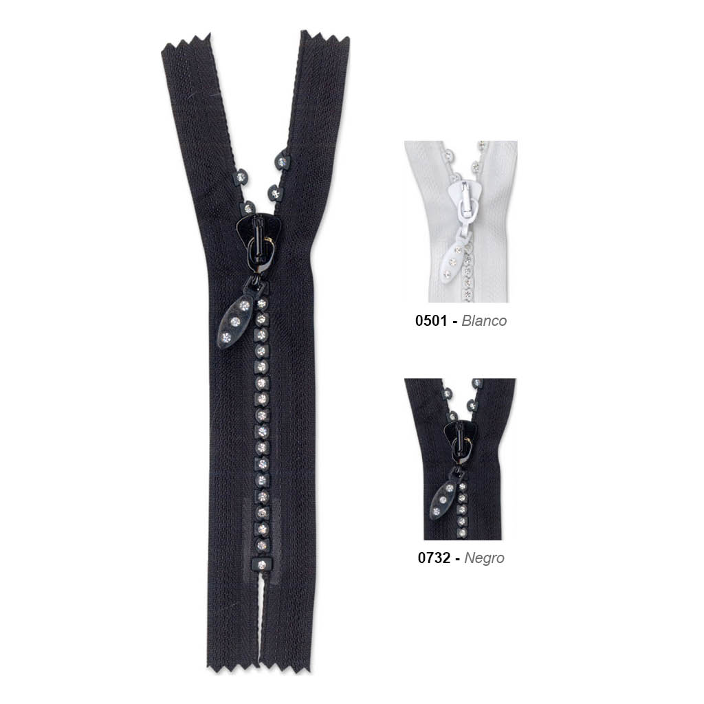 Cremallera cerrada de strass malla 5