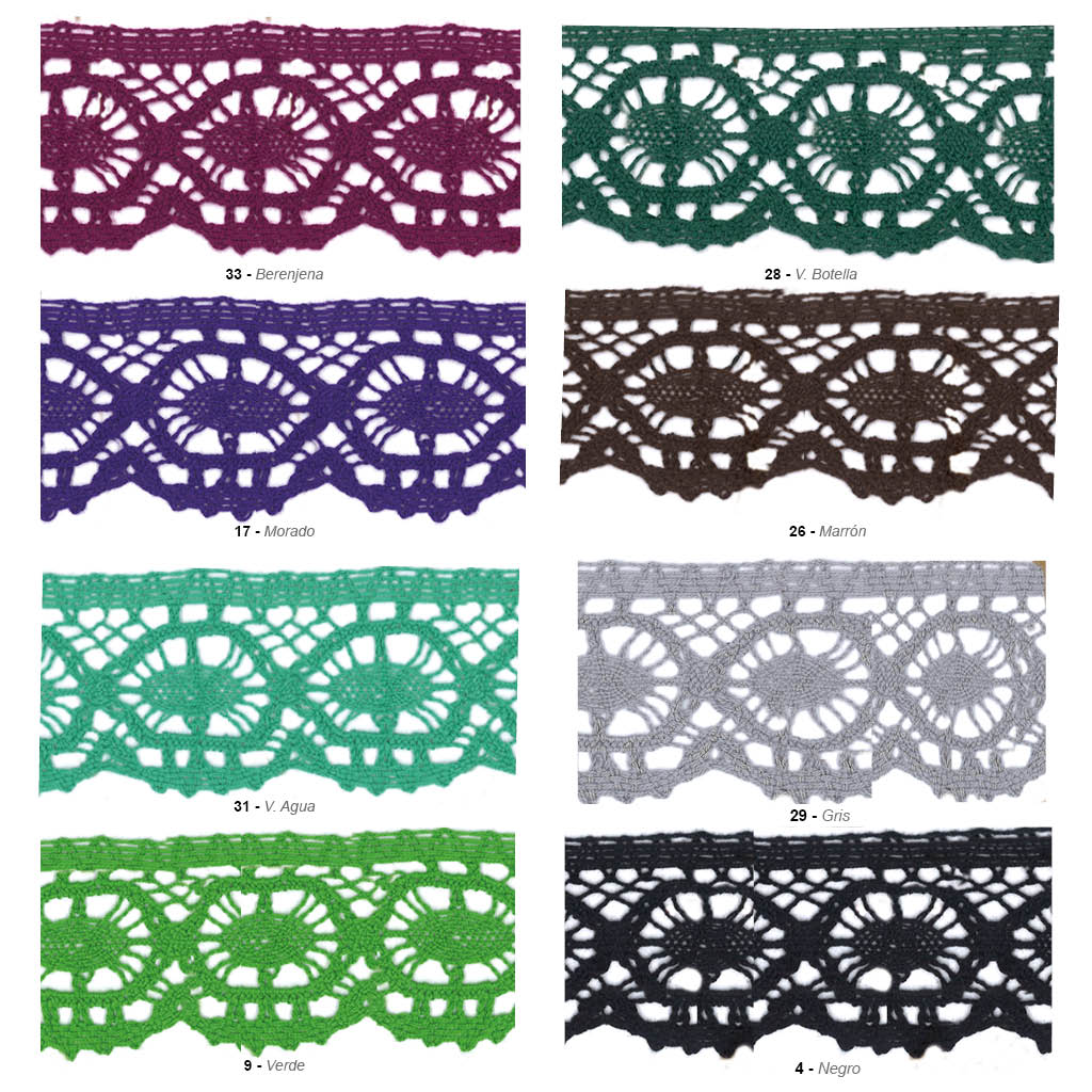 Encaje imitacion bolillo colores - Imagen 2