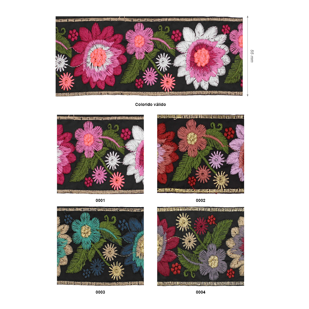 Galón «flores con lurex»