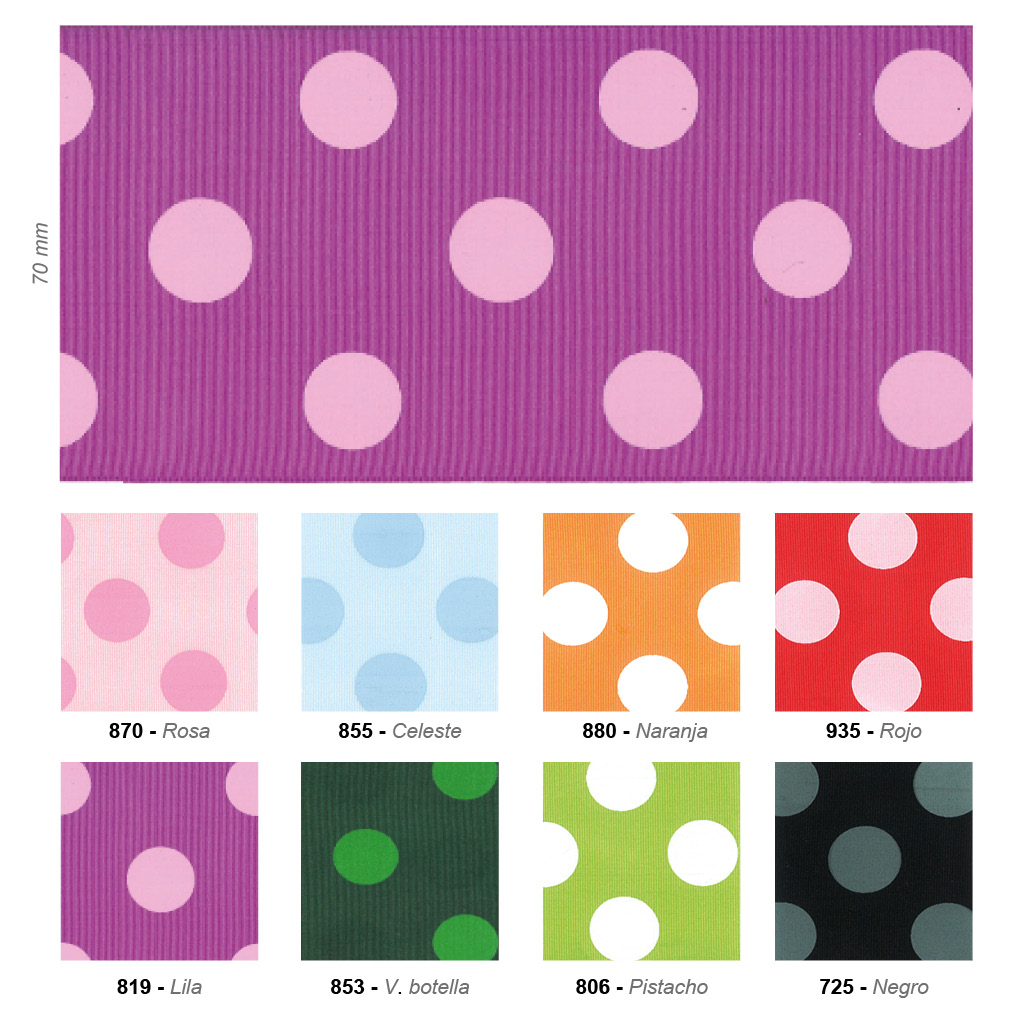 Cinta lunares doble cara 70 mm