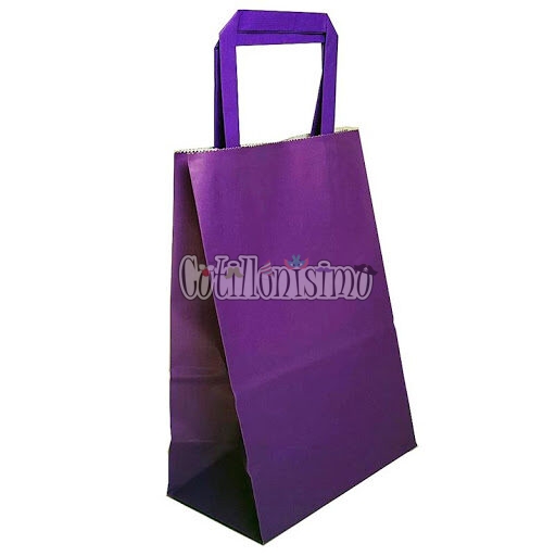 Bolsa Papel Violeta con Manija 30 x 12 x 41 Cm