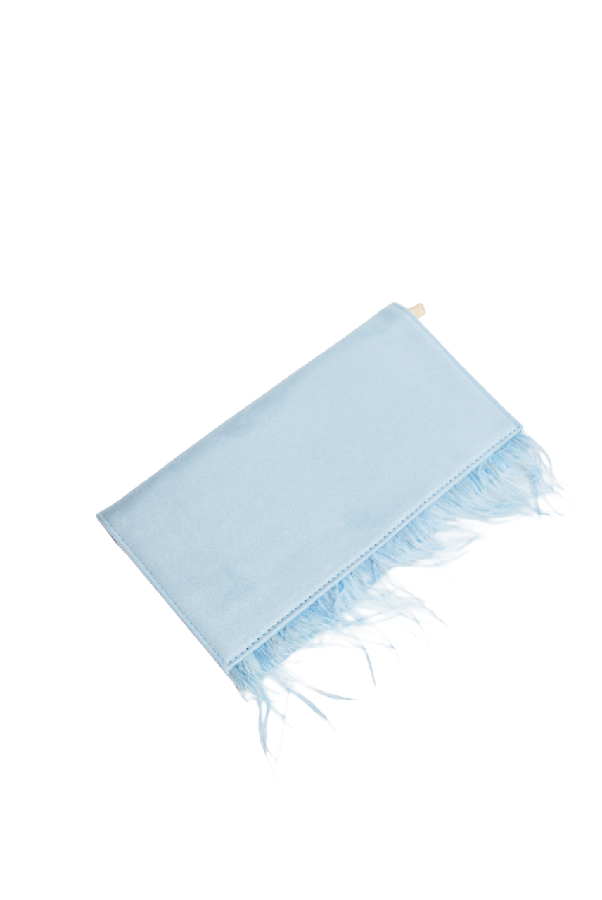 Cartera plumas azul celeste - Imagen 2