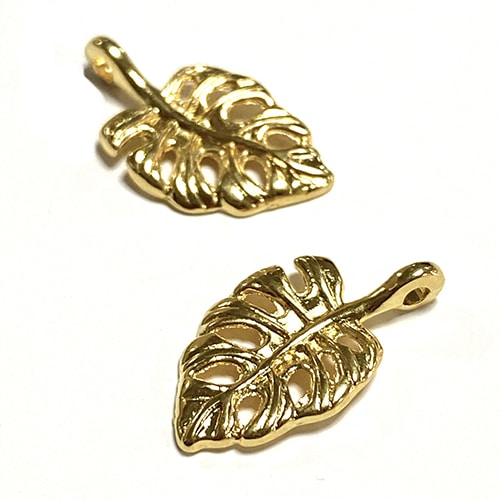 CHARM HOJA 18X11MM DORADO