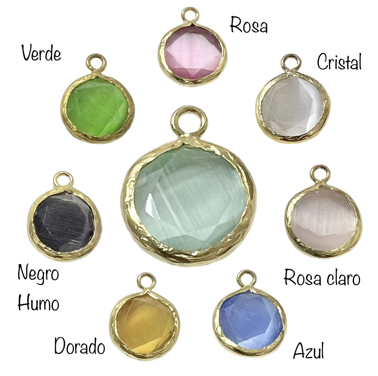 COLGANTE CRISTAL DE OJO DE GATO 15MM - Imagen 2