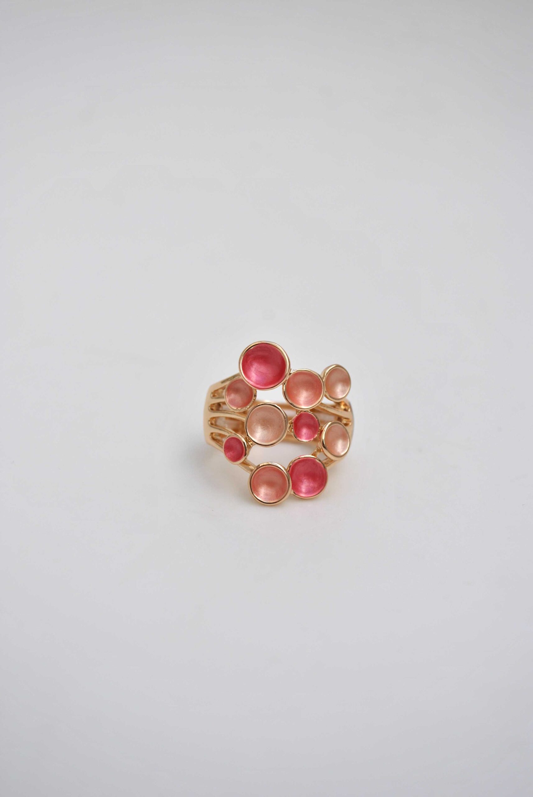 Anillo elástico nude y coral