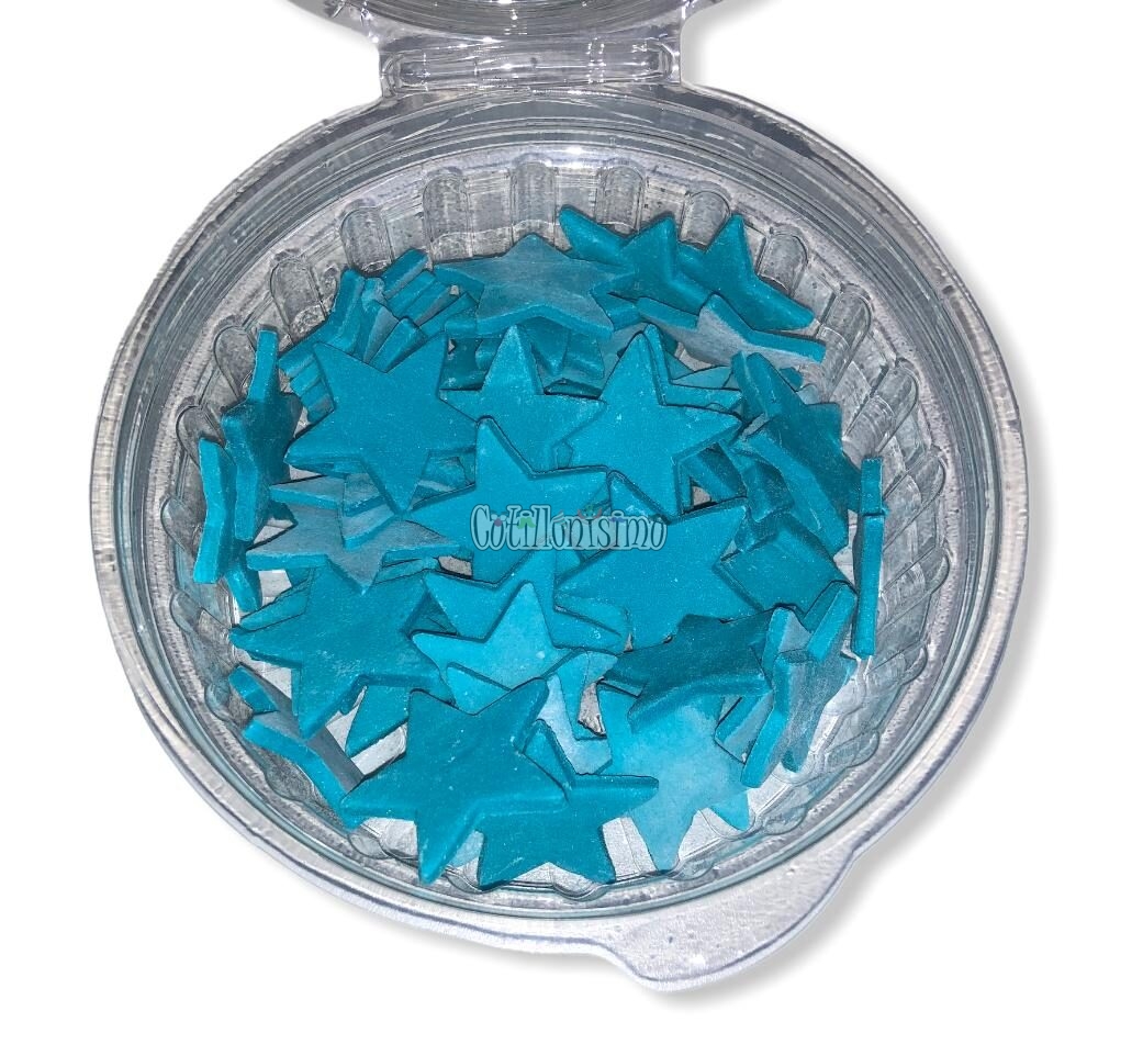 Pastillaje Estrellas Color Celeste X40 Unidades