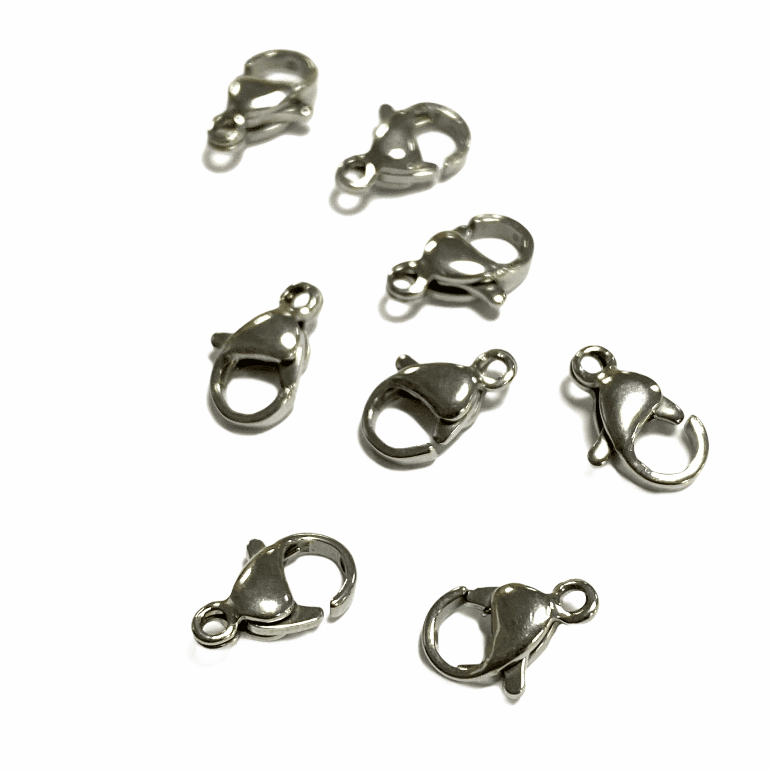 MOSQUETÓN PLATEADO DE ACERO INOXIDABLE 15MM