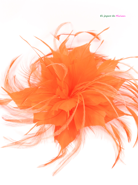 Flor tocado naranja plumas