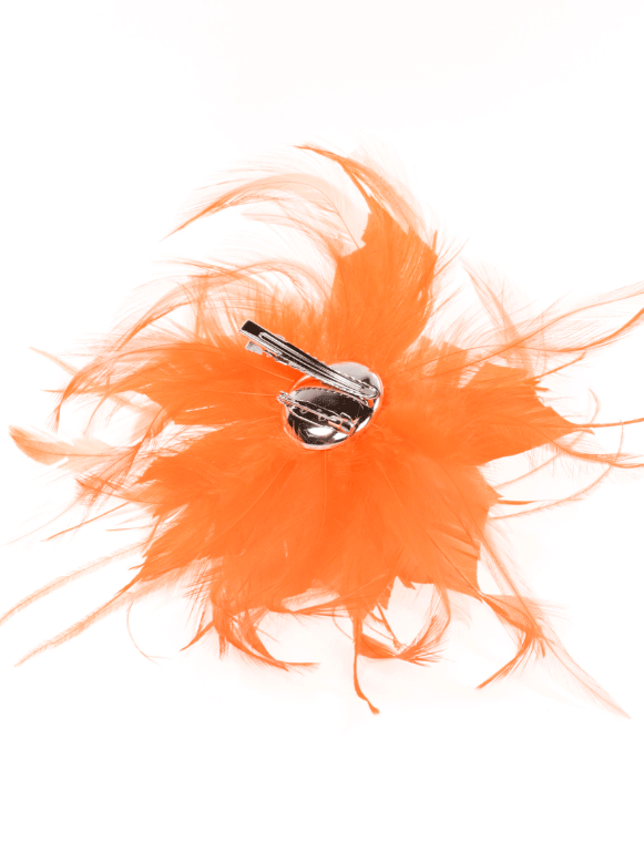 Flor tocado naranja plumas - Imagen 2