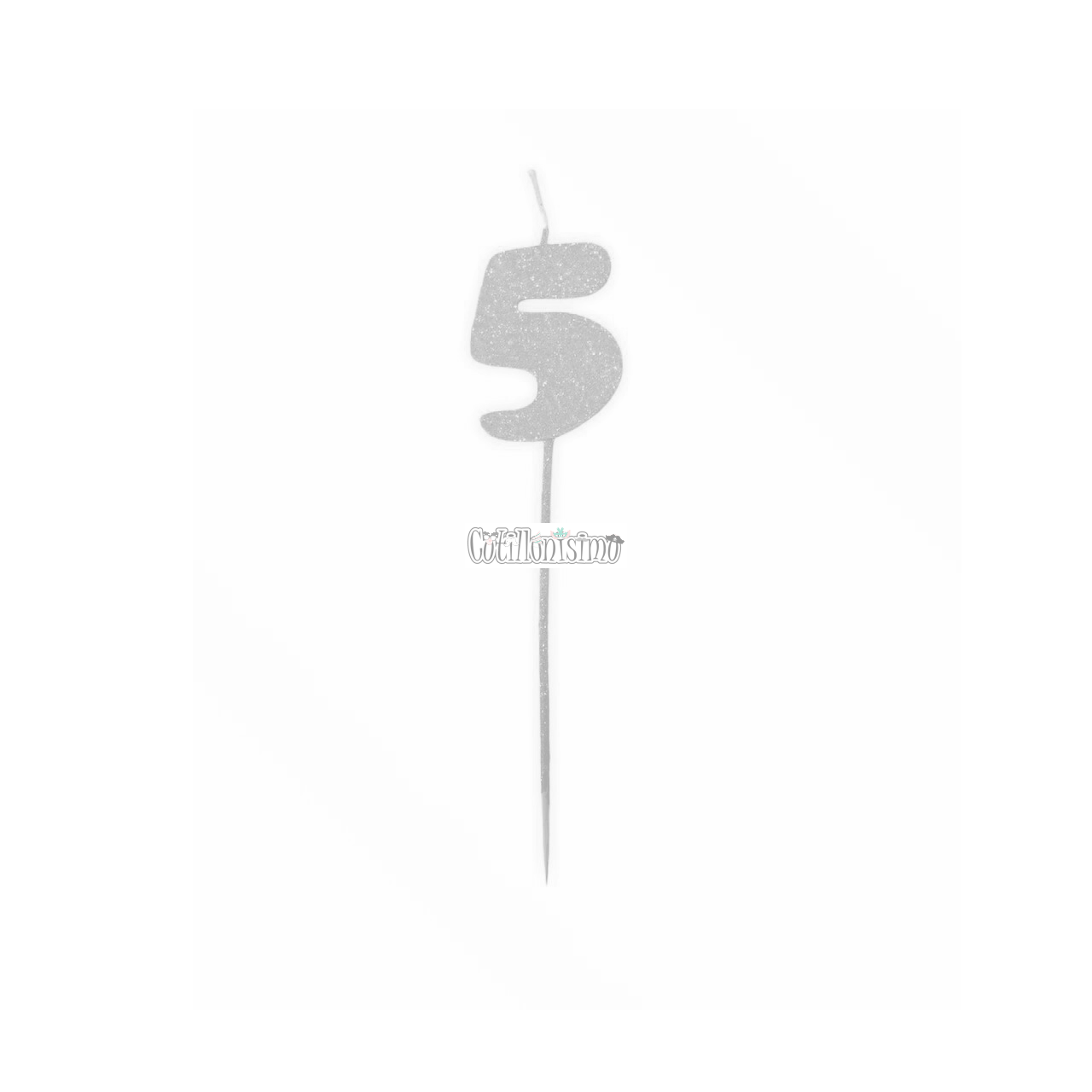 Vela Pinche Gibreada Nº5 Color Plateado