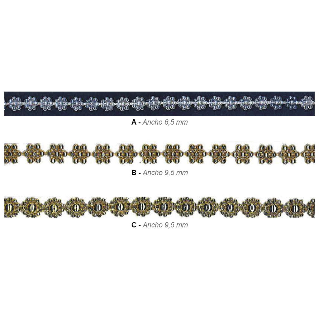 Galón perlado flores