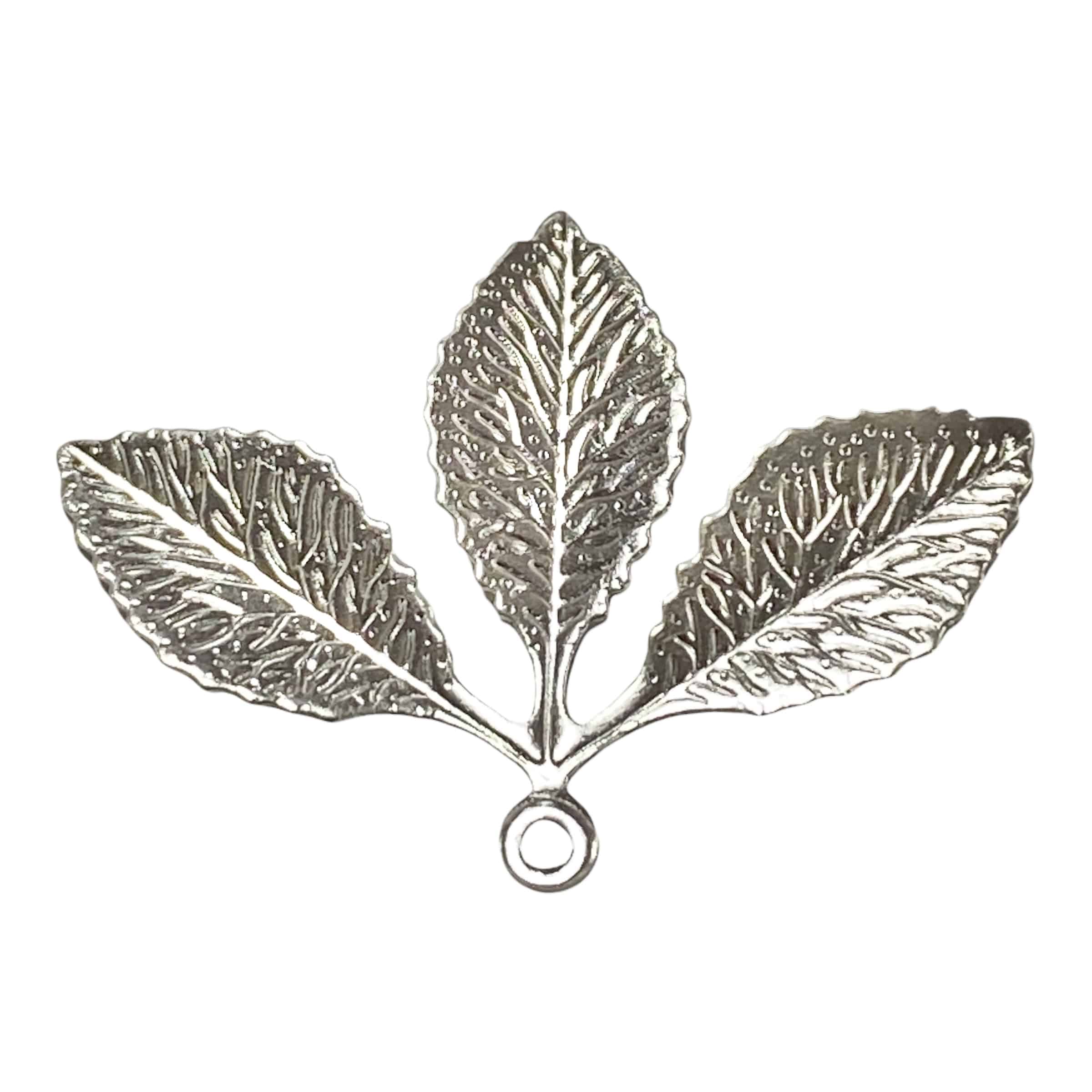 RAMA DE TRES HOJAS 22X30MM PLATEADA (12 UDS)