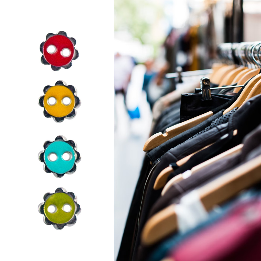 Botón flor zamak con esmalte