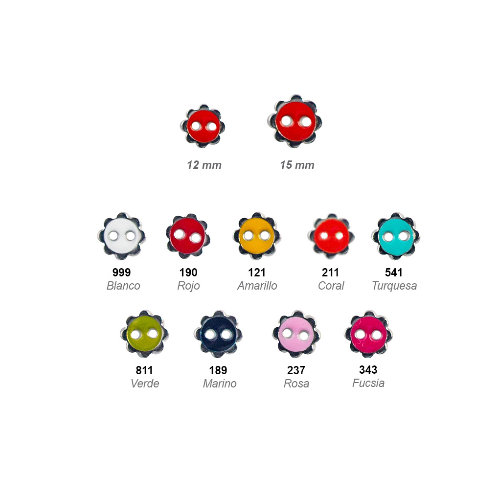Botón flor zamak con esmalte - Imagen 2
