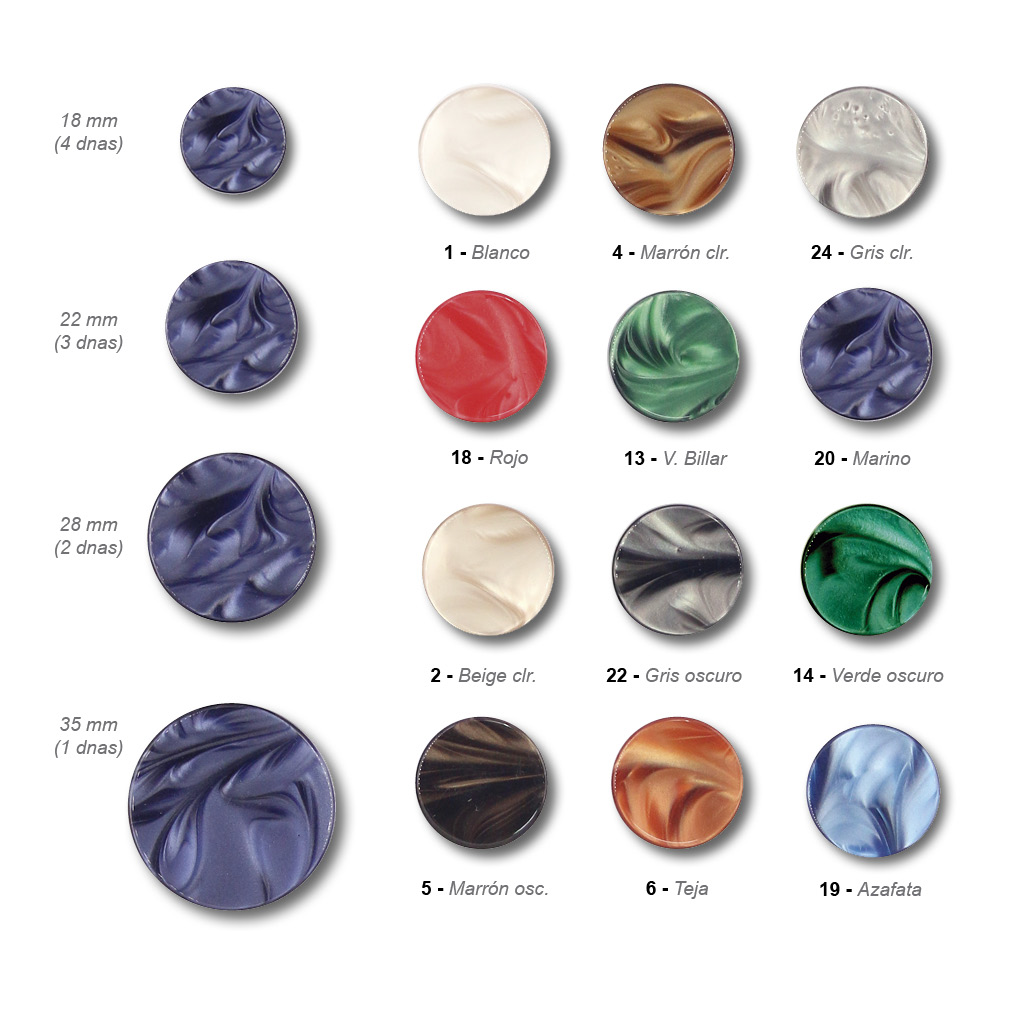 Botón Resina Brillante Liso - Imagen 2