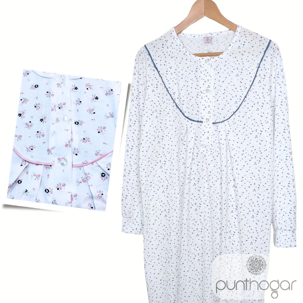 Camisón mujer clásico fino manga larga 1113