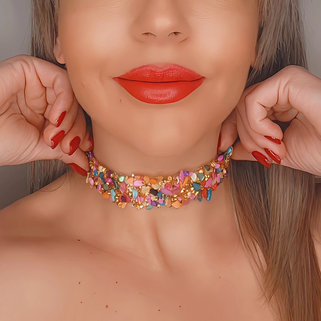 Choker piedras multicolor