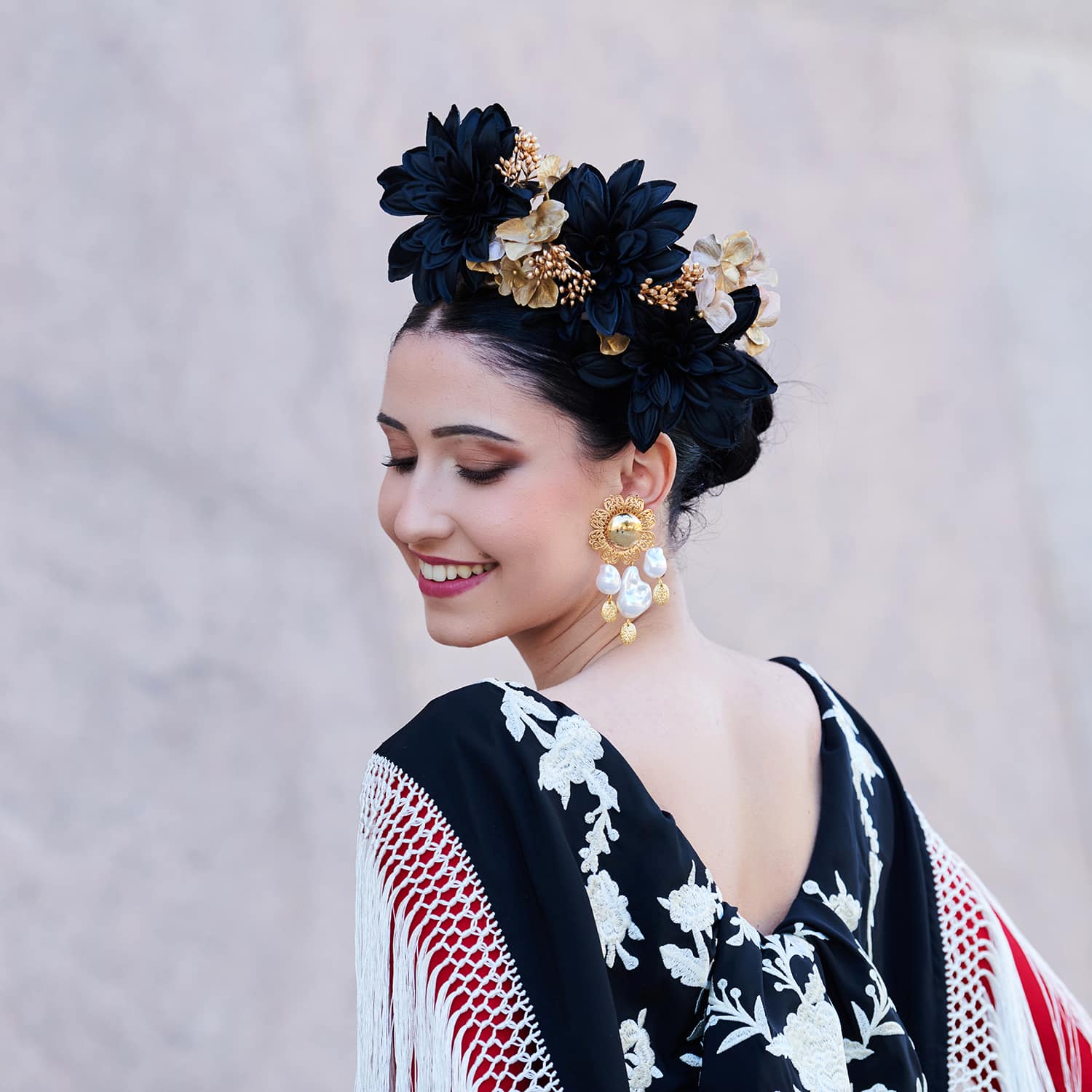 PENDIENTES DE FLAMENCA DORADOS - Imagen 3