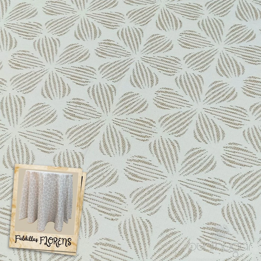 Falda mesa camilla fina FLORENS | Pétalos de margaritas - Imagen 3