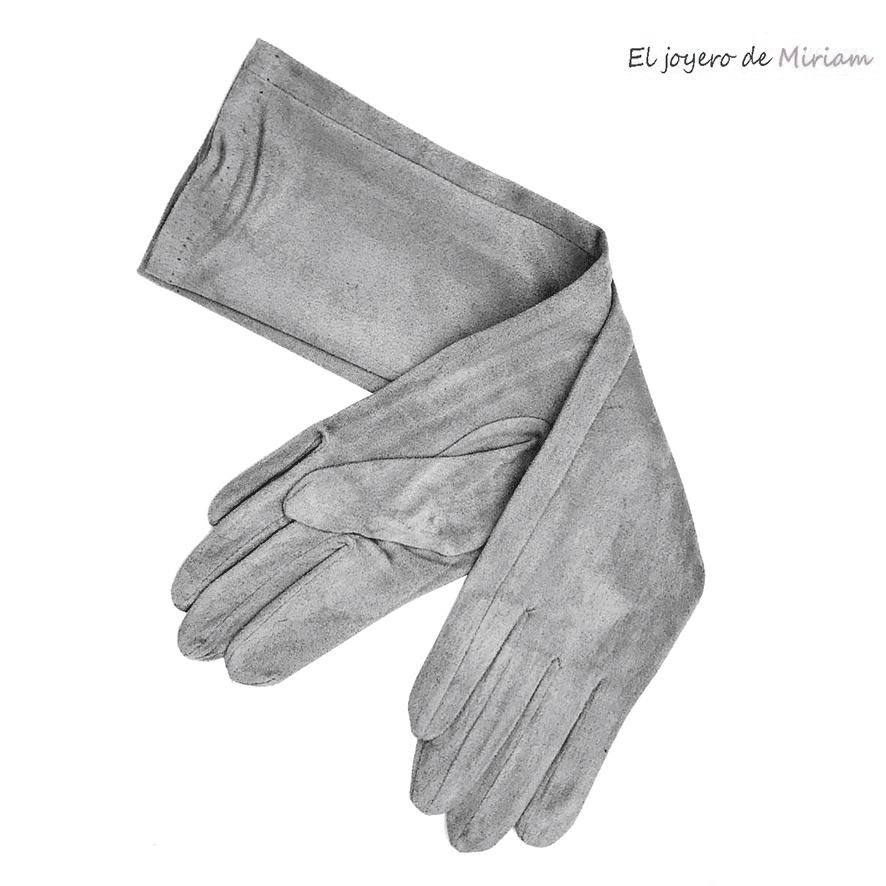 Guantes de fiesta grises 50 cm
