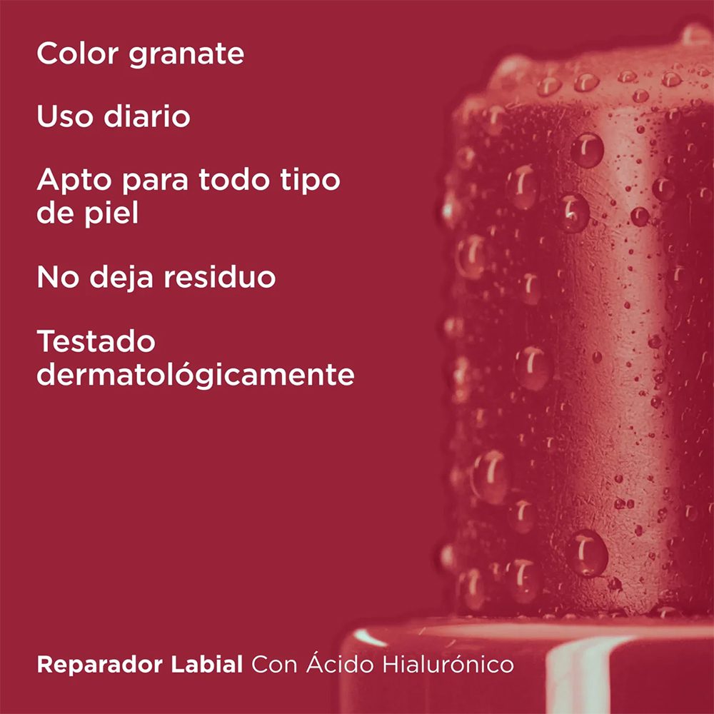 ISDIN REPARADOR LABIAL STICK CON ÁCIDO HIALURÓNICO GRANATE X 4 Gramos - Imagen 4