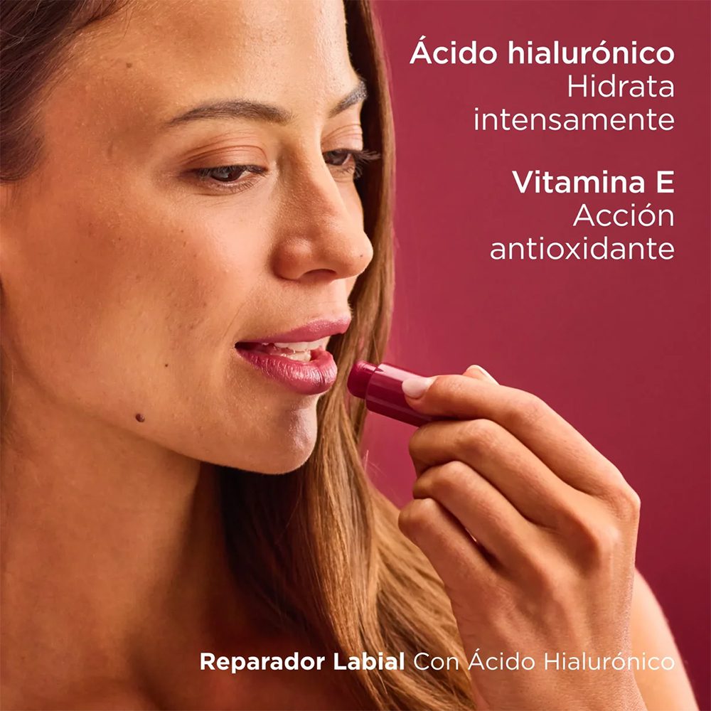 ISDIN REPARADOR LABIAL STICK CON ÁCIDO HIALURÓNICO GRANATE X 4 Gramos - Imagen 6