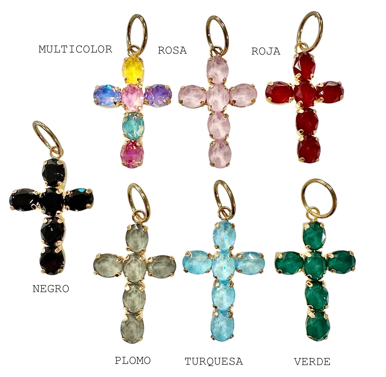 COLGANTE CRUZ CRISTAL K9 MOKA 40X28 MM - Imagen 2