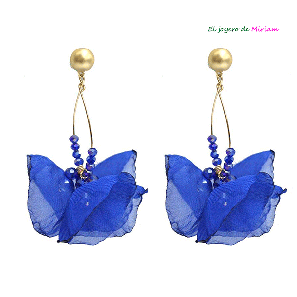 Pendientes pétalos azul klein