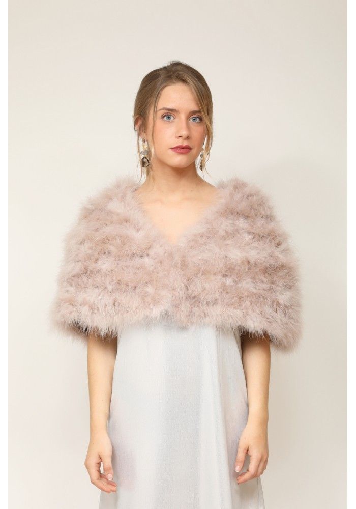 Estola de fiesta rosa nude - Imagen 3