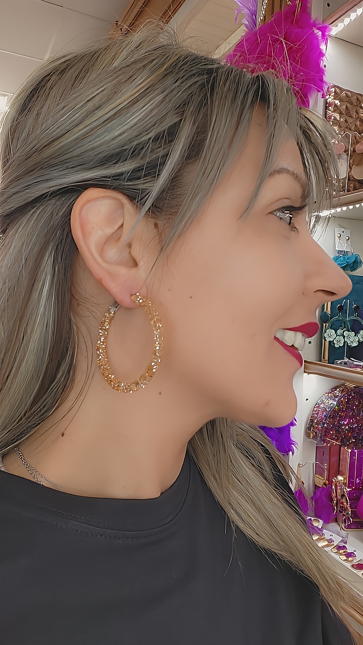 Pendientes aros dorados - Imagen 5