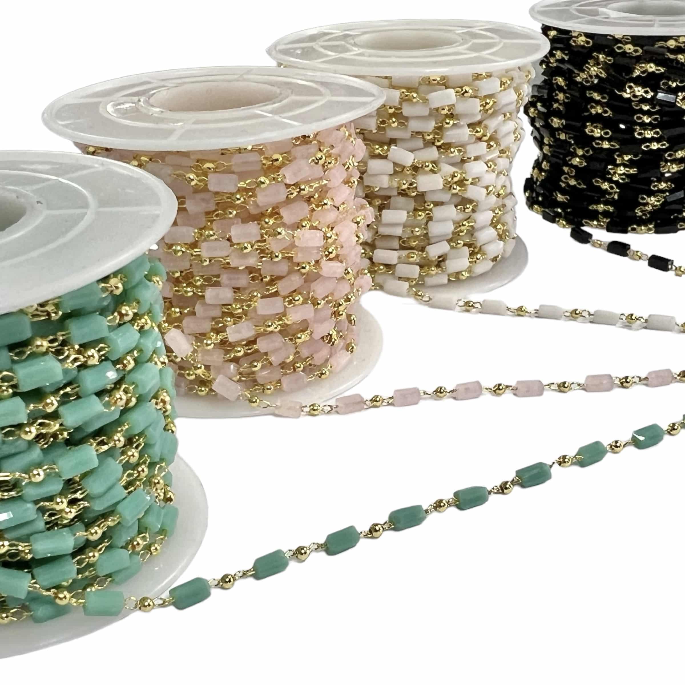 CADENA DE LATÓN CON CRISTALES