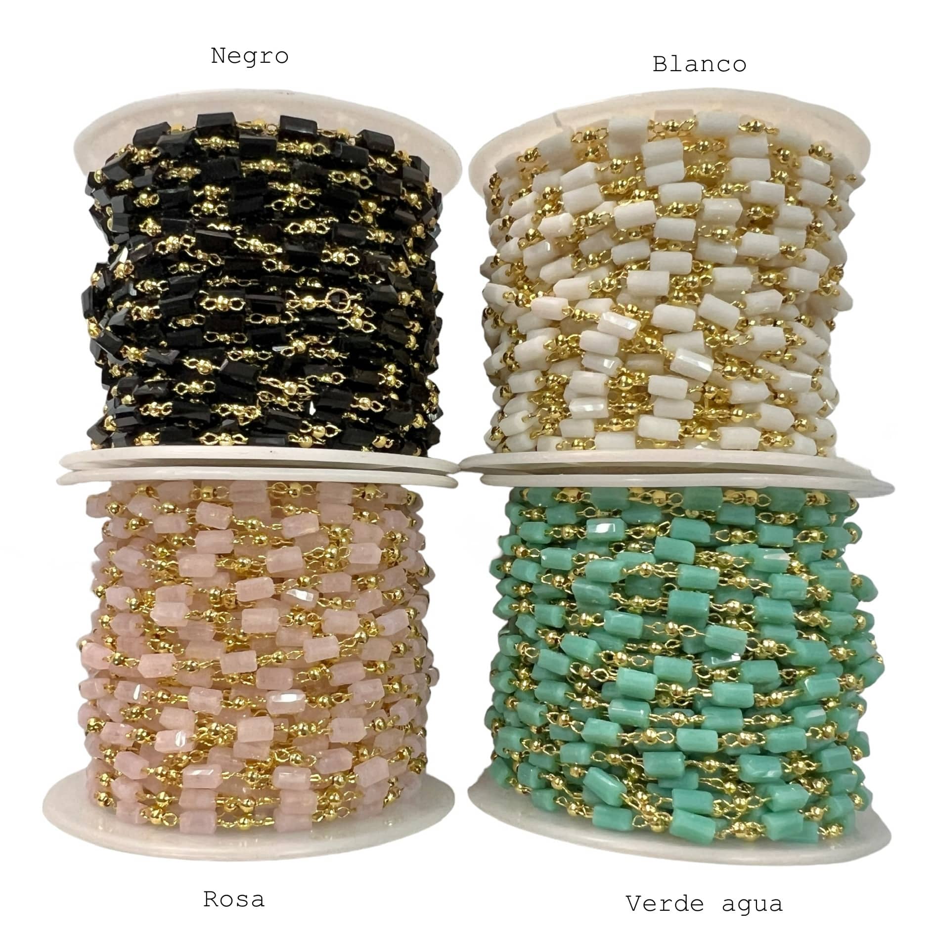 CADENA DE LATÓN CON CRISTALES - Imagen 2