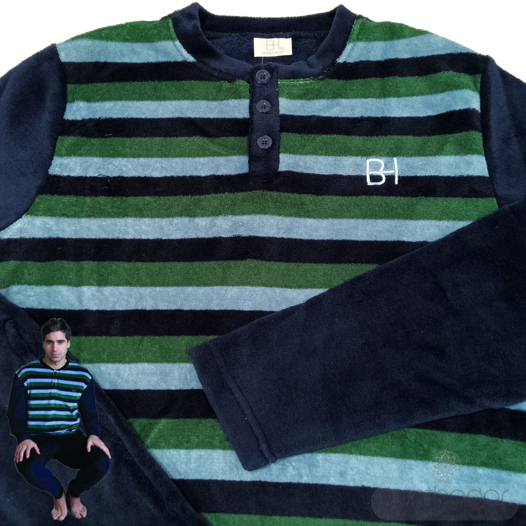 Pijama hombre invierno de coralina ENEKO 42085 marca B&H - Imagen 2