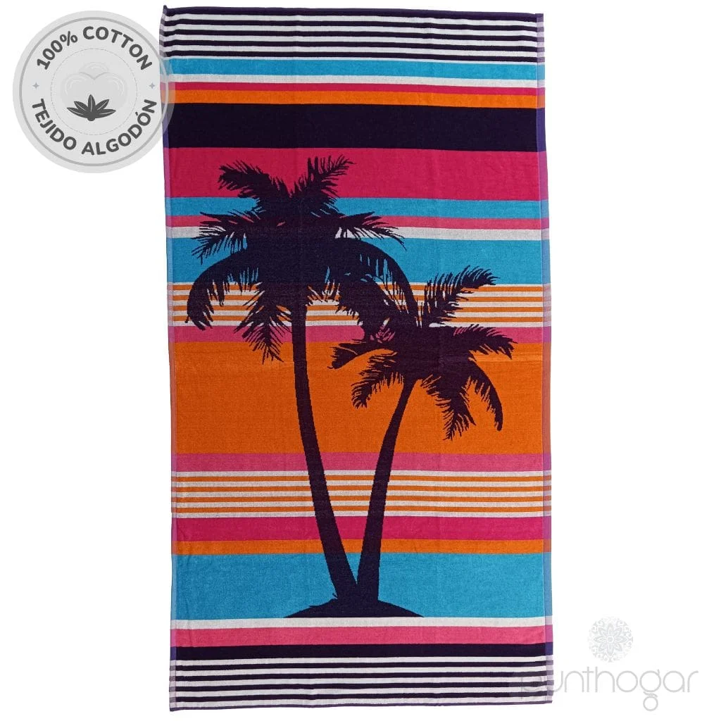 Toalla playa Jacquard PALMERAS 6525 algodón egipcio