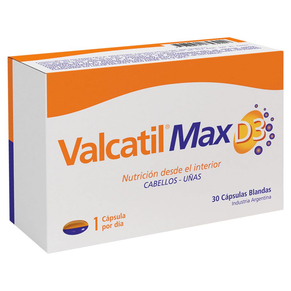 VALCATIL MAX D3 CÁPSULAS BLANDAS PARA CABELLO Y UÑAS