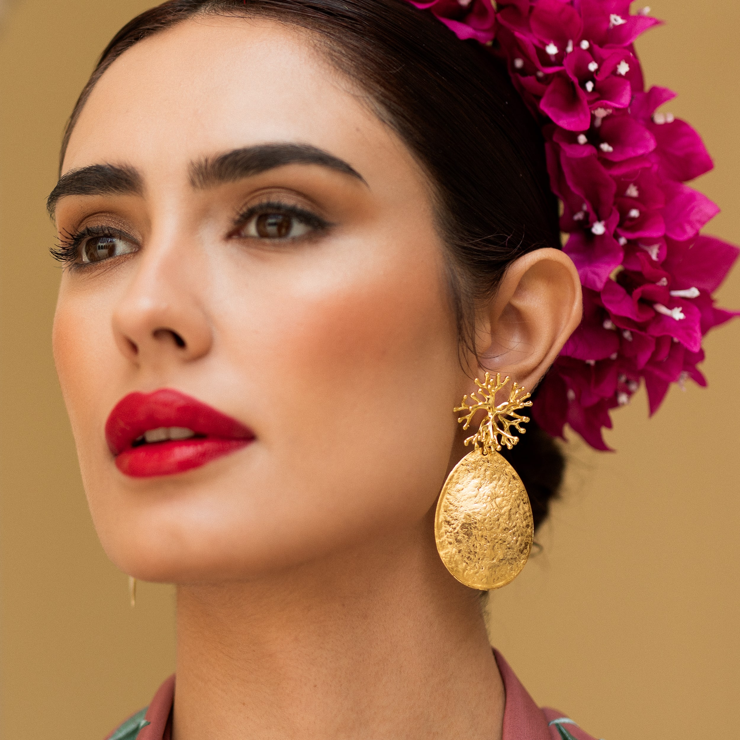 CONJUNTO RAMILLETE Y PENDIENTES DE FLAMENCA JEREZ - Imagen 6